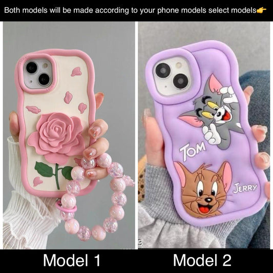 soft silicone pack of 2 phone cases (jerry+ rose)